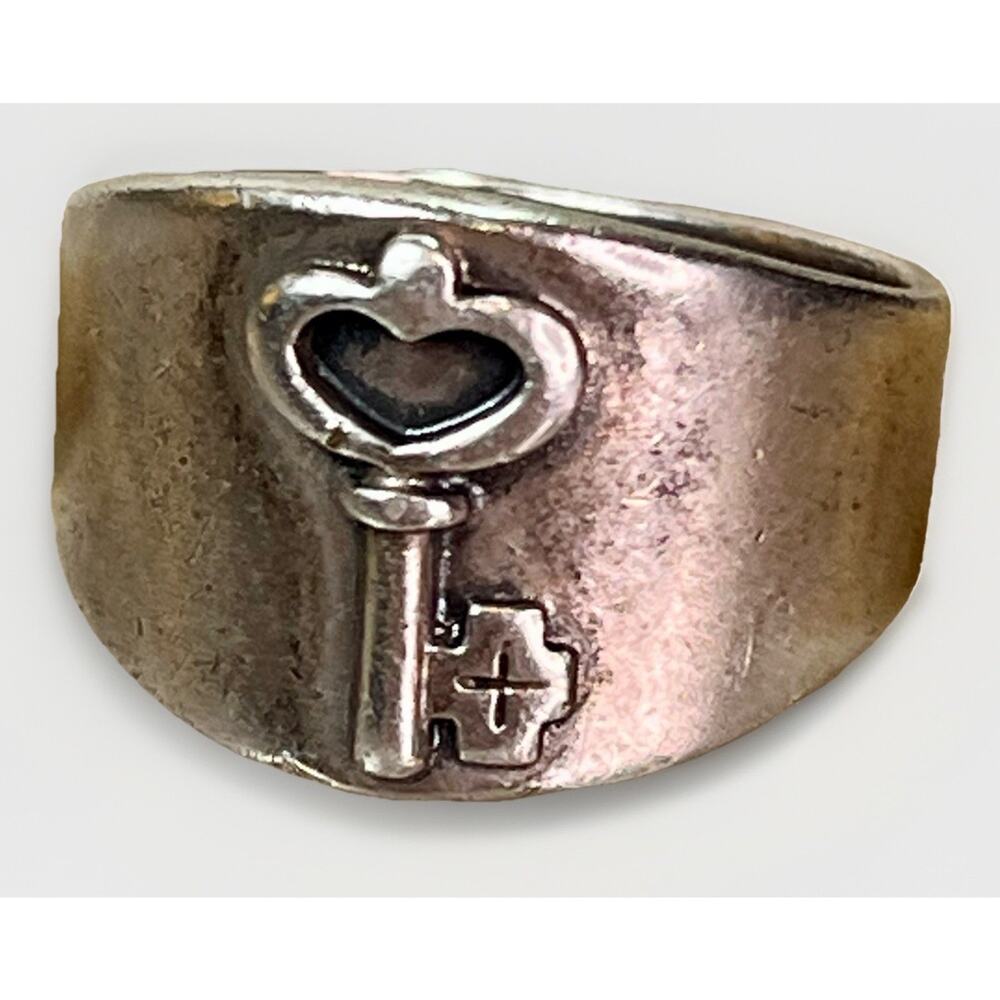JAMES AVERY Key To My Heart Ring Size 6 Sterling Silver 925 Wide Band RETIRED